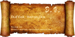 Duffek Veronika névjegykártya